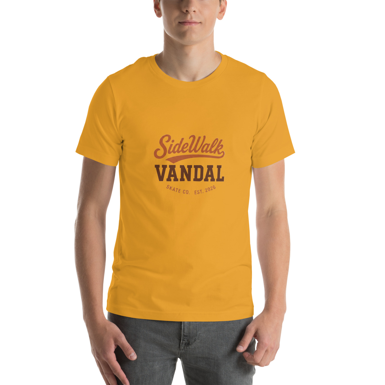 Script Wordmark Tee — Mustard