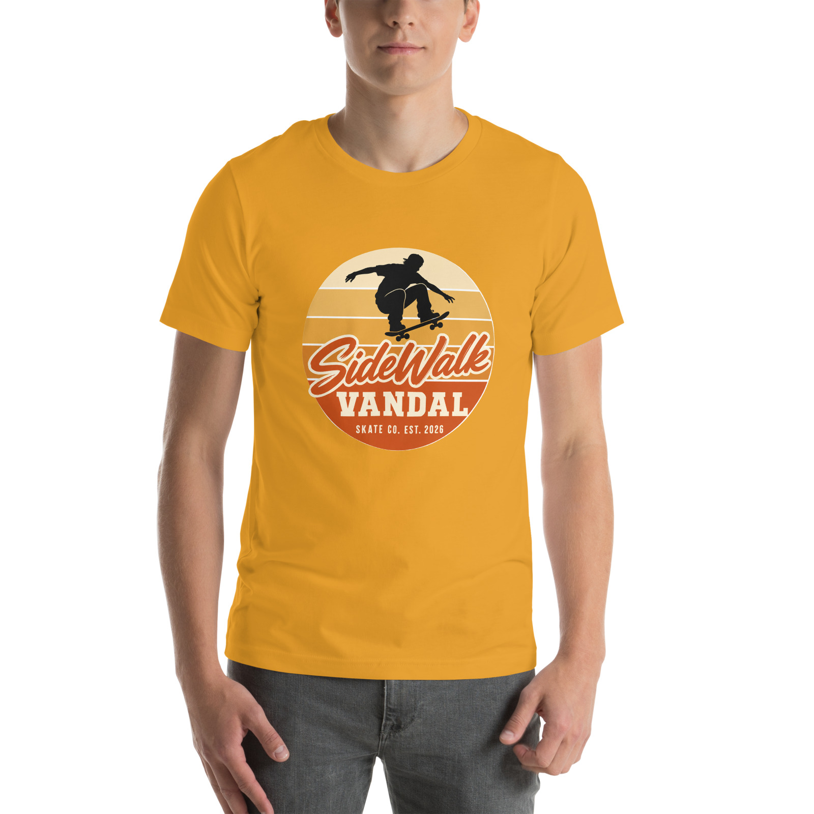Sunset Skater Tee — Mustard