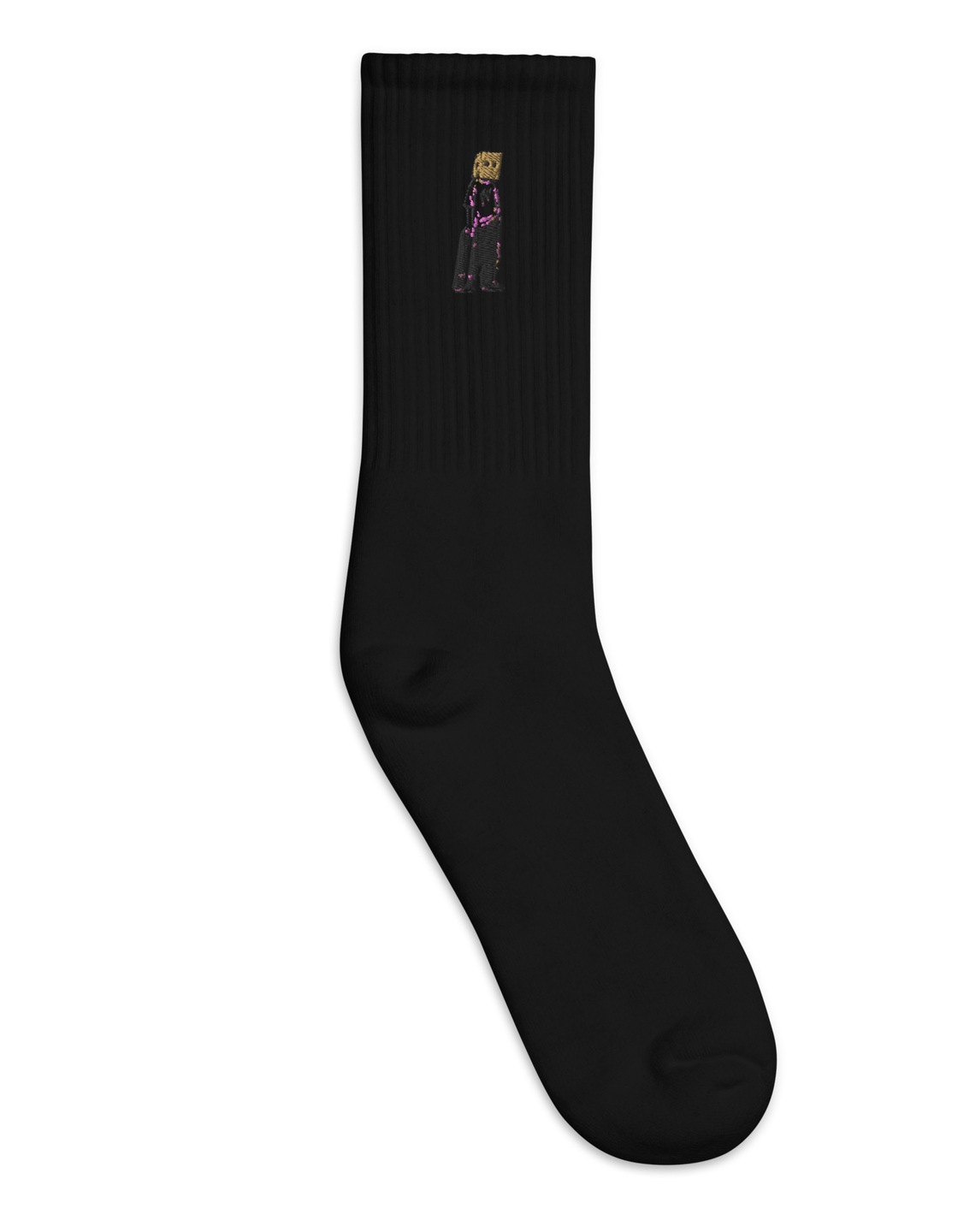 Box Head Standing Crew Socks — Black