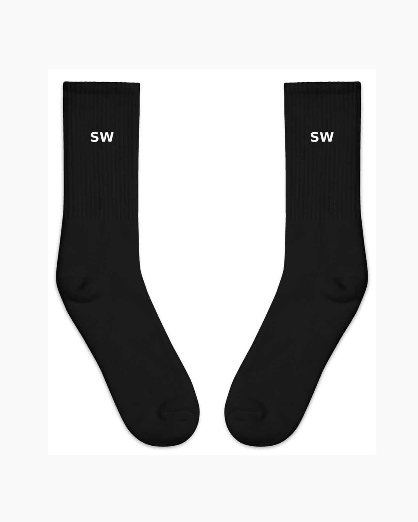 Simple SW Crew Socks — Black