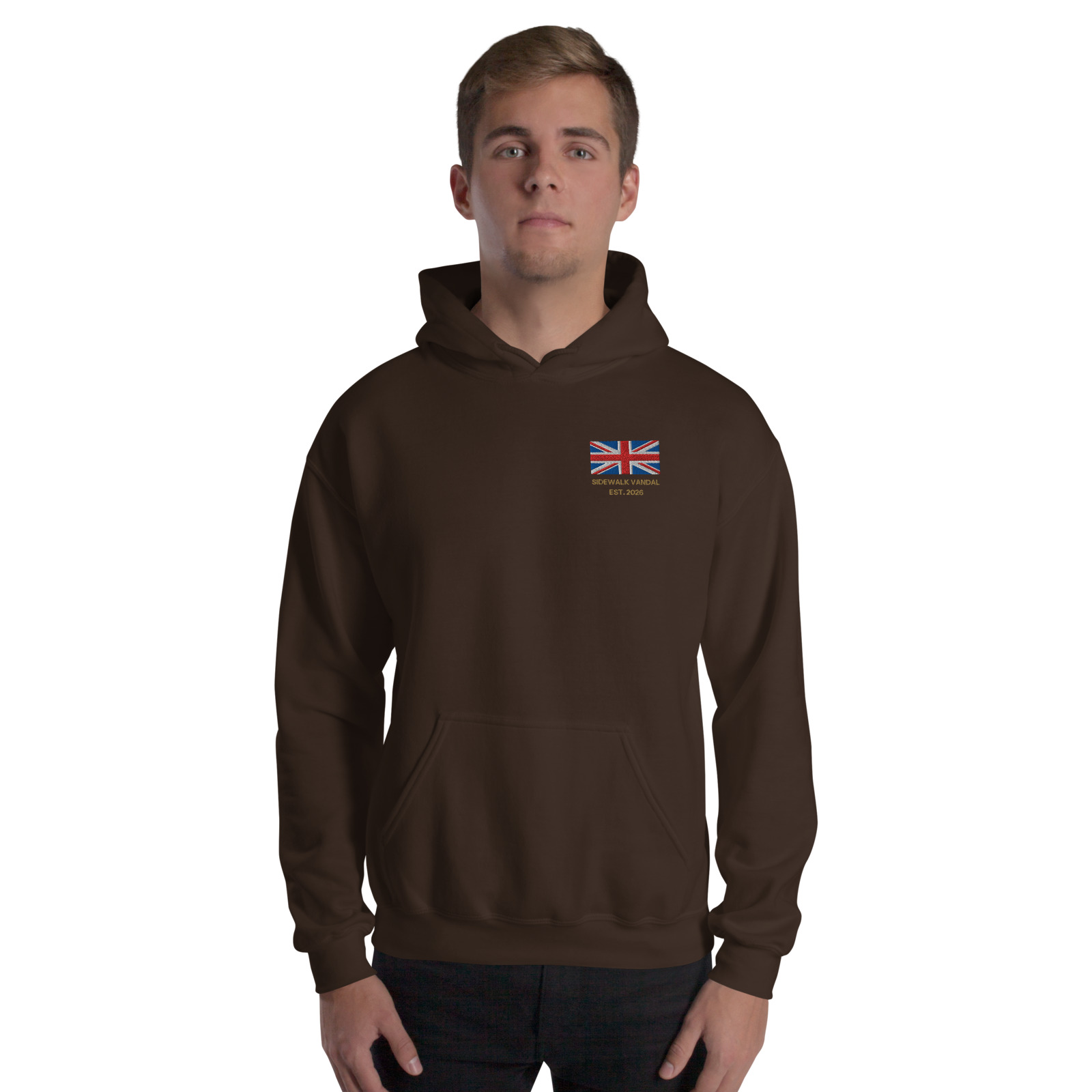 Union Jack Hoodie — Dark Chocolate