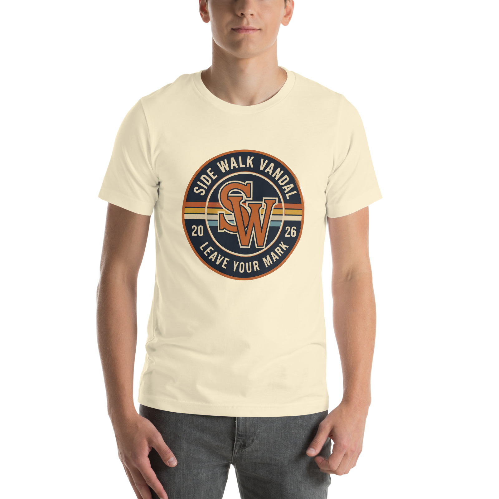 SW Monogram Badge Tee — Natural