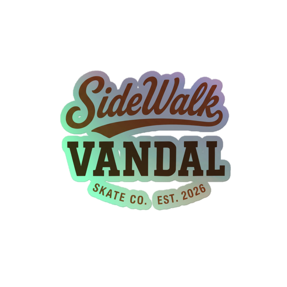 SideWalk Vandal Script Wordmark Holo Sticker — Rainbow Foil
