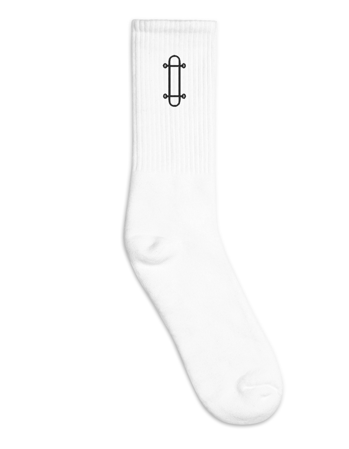Simple Skateboard Crew Socks — White