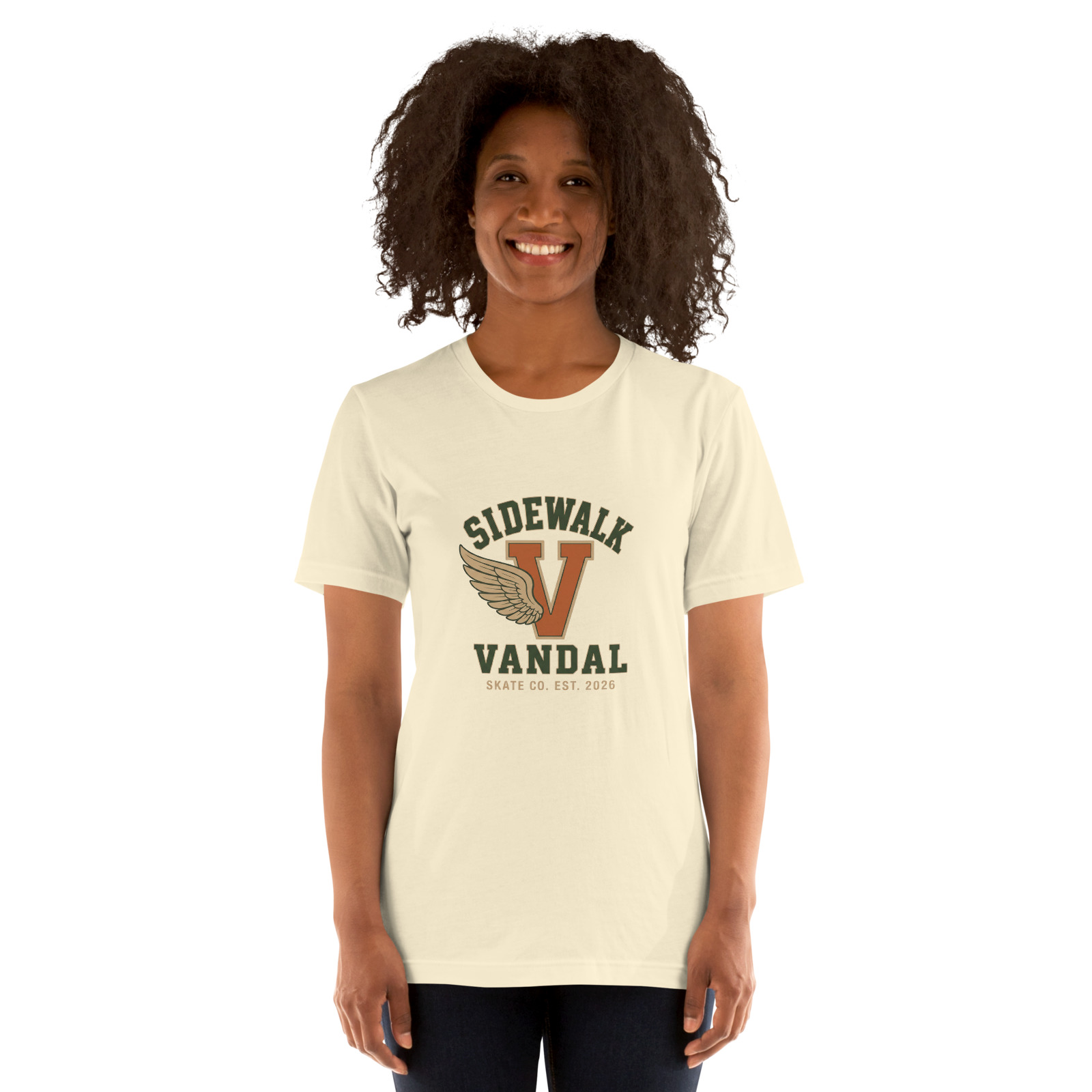 Varsity Wing V Tee — Natural