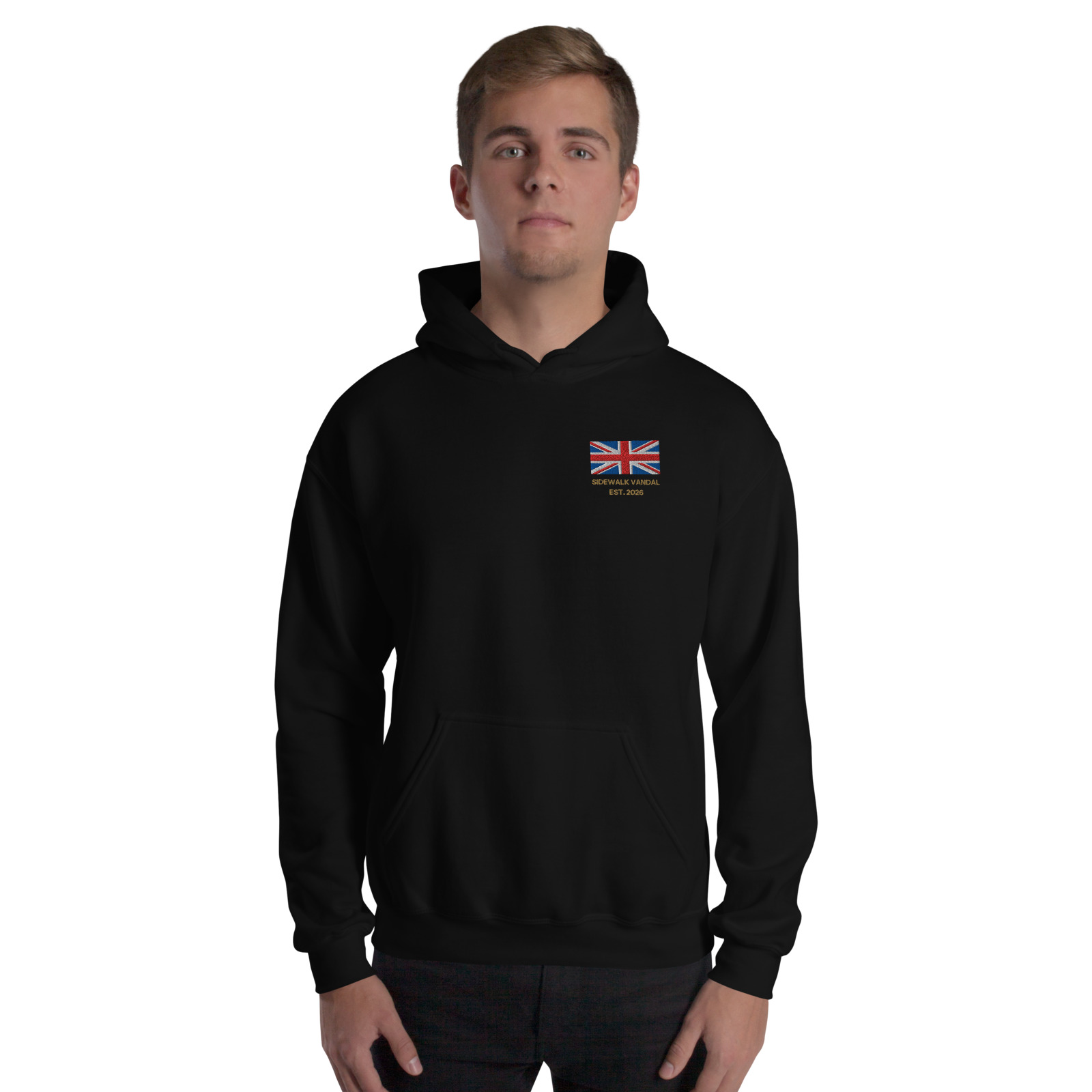 SideWalk Vandal Union Jack Hoodie — Black