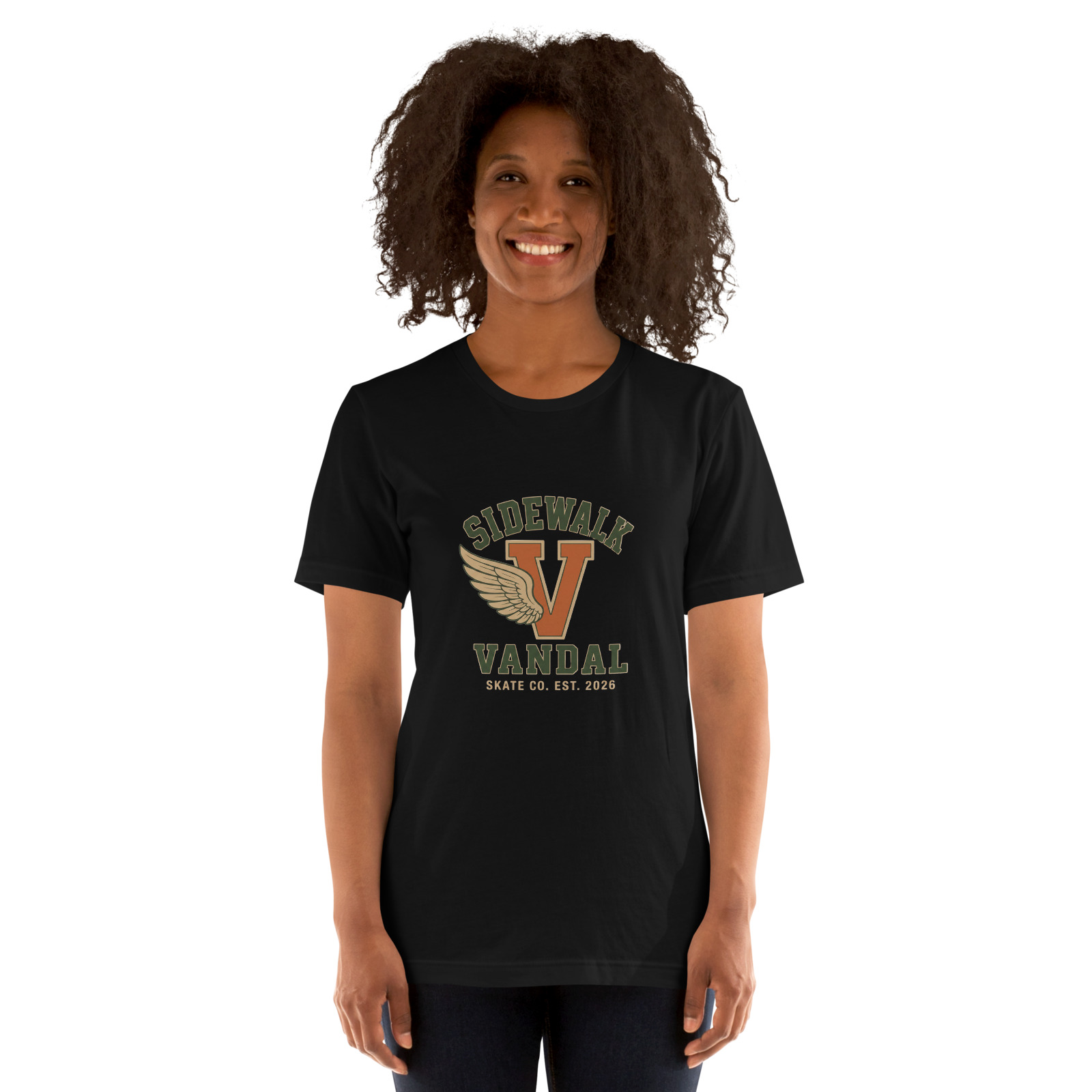 Varsity Wing V Tee — Black