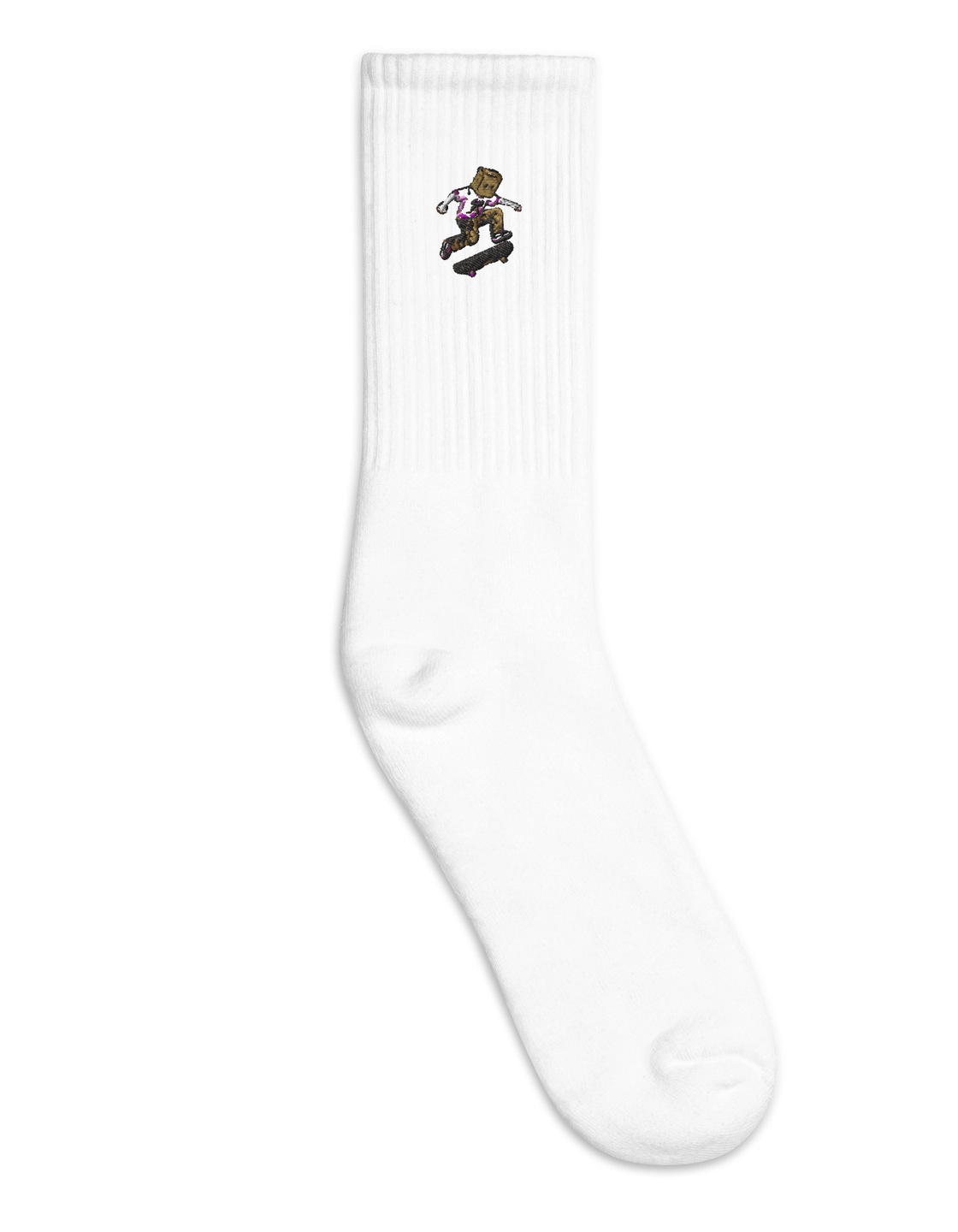 Box Head Kickflip Crew Socks — White