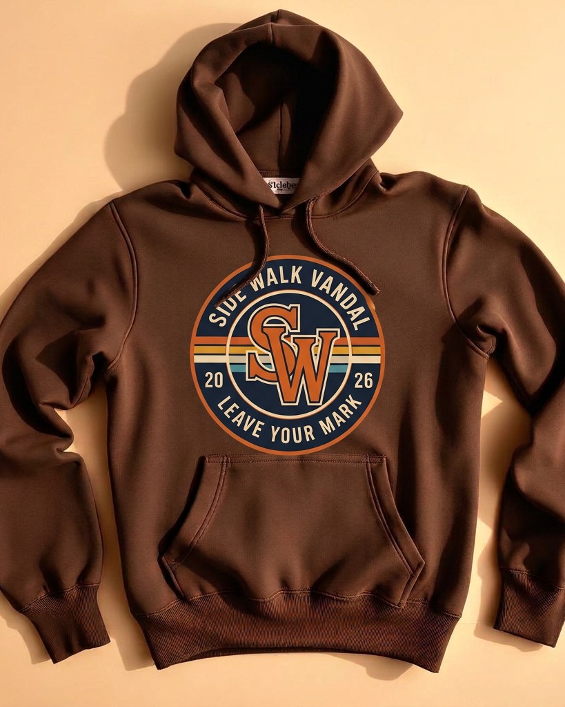 SW Monogram Fitted Hoodie — Dark Chocolate