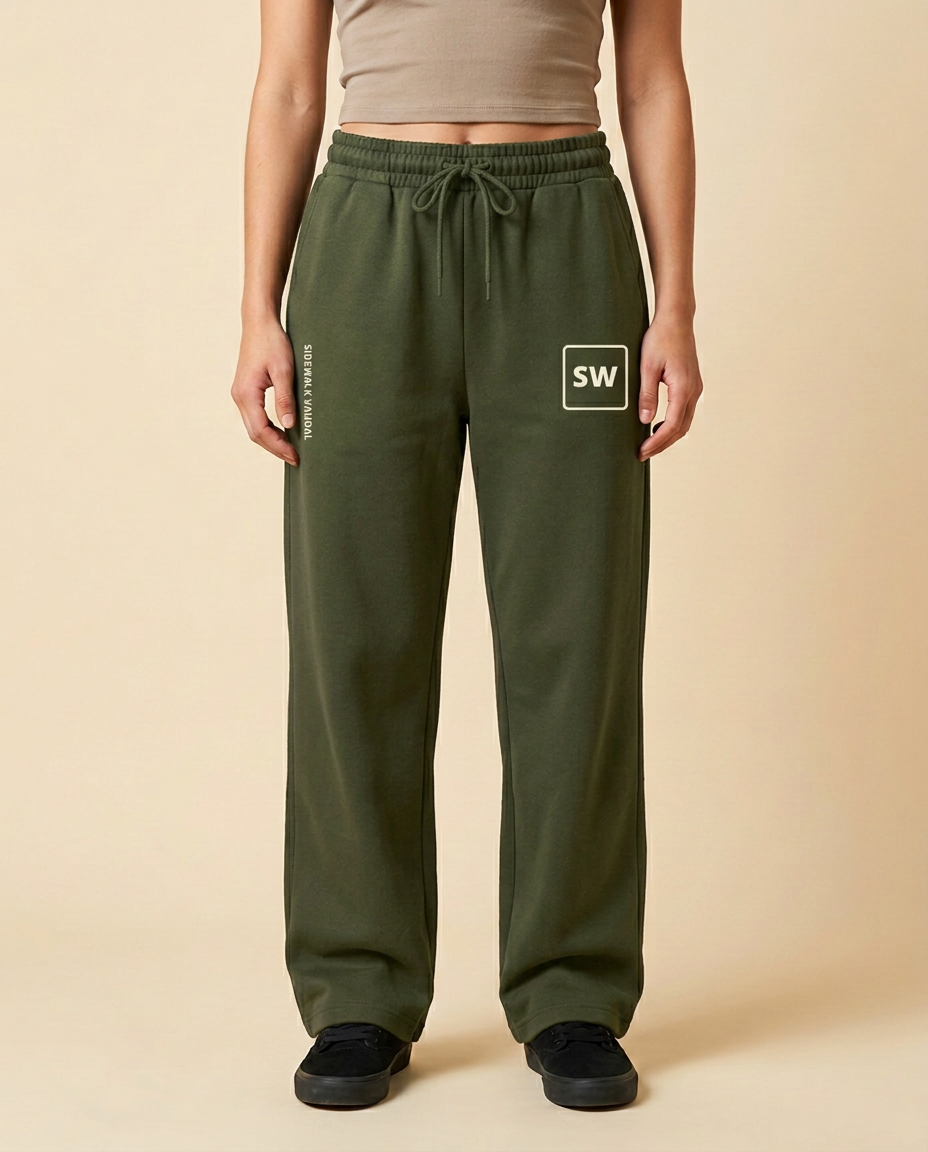 SW Pocket Wide-Leg Joggers — Olive