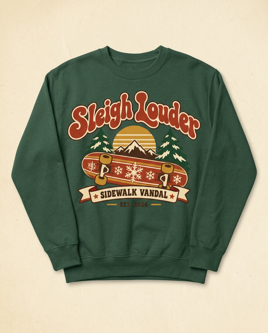 Sleigh Louder Christmas Sweatshirt — Forest Green