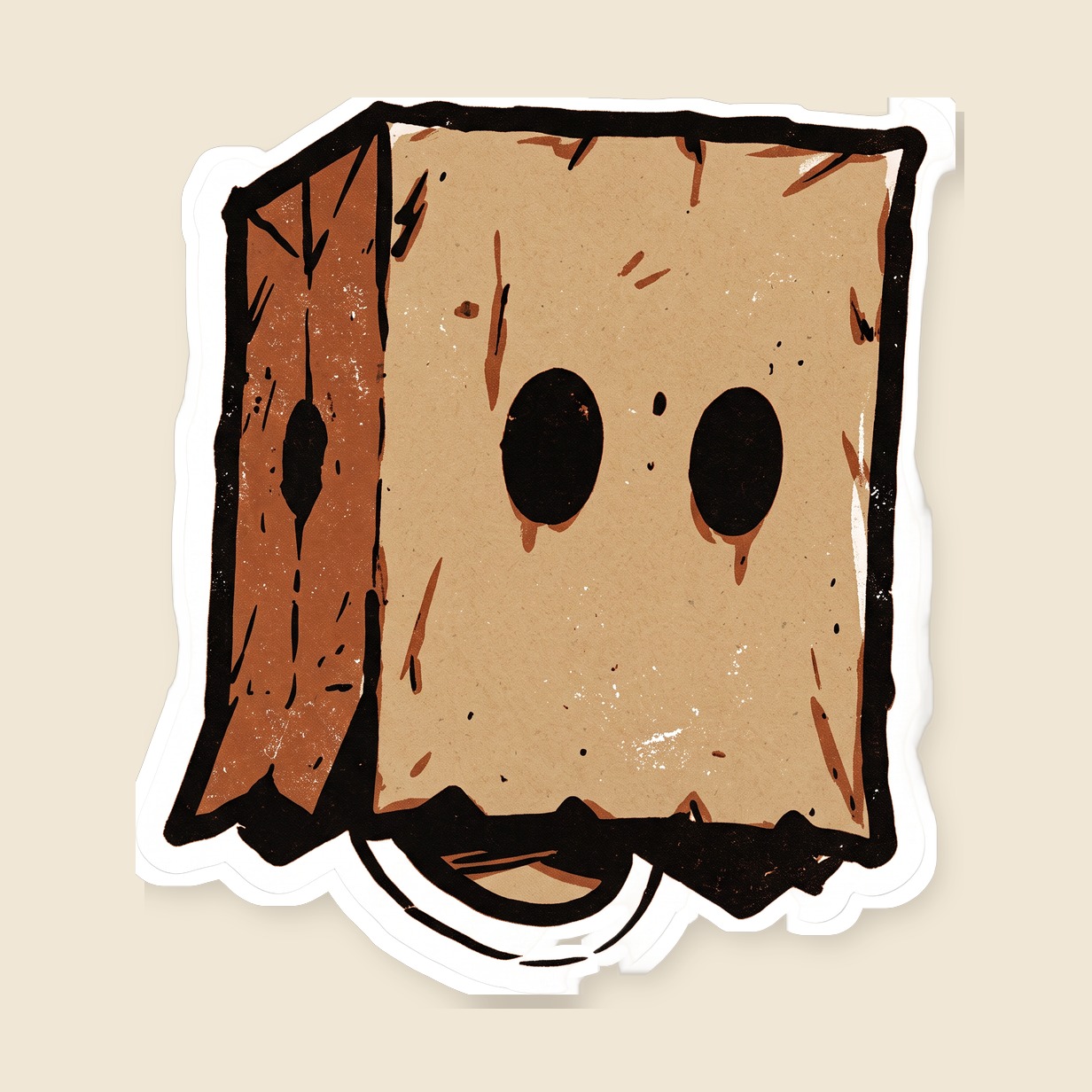 Box Head Face Sticker — Box Head