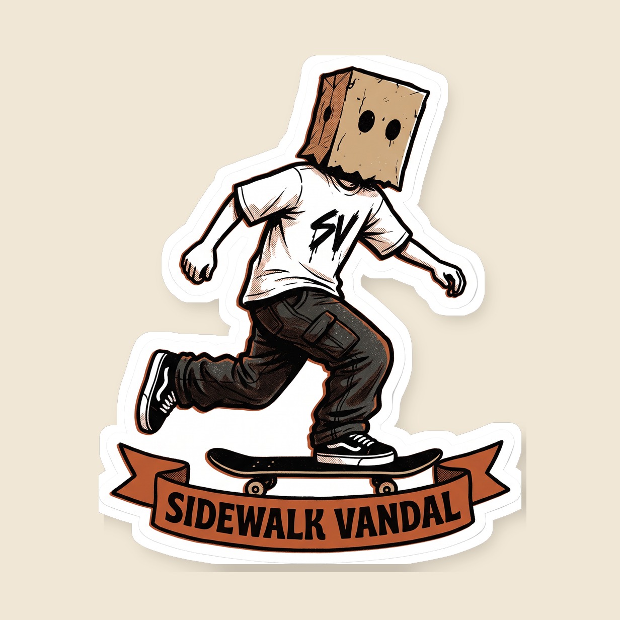 Box Head Banner Sticker — Box Head