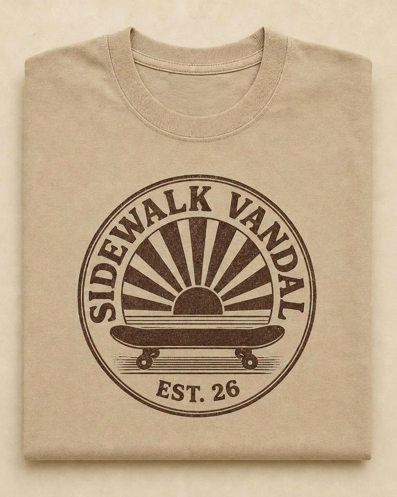 Sunrise Crest Tee — Tan