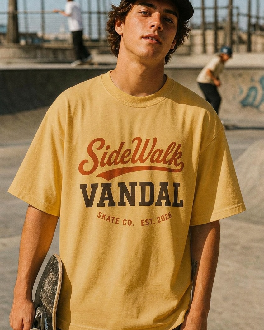 Script Wordmark Tee — Mustard
