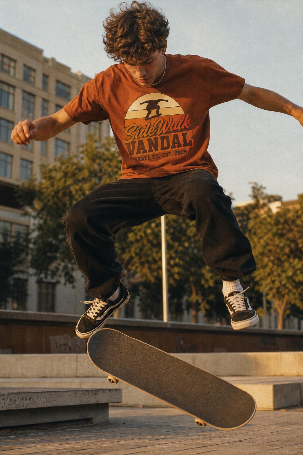 SideWalk Vandal Sunset Skater Tee — Autumn